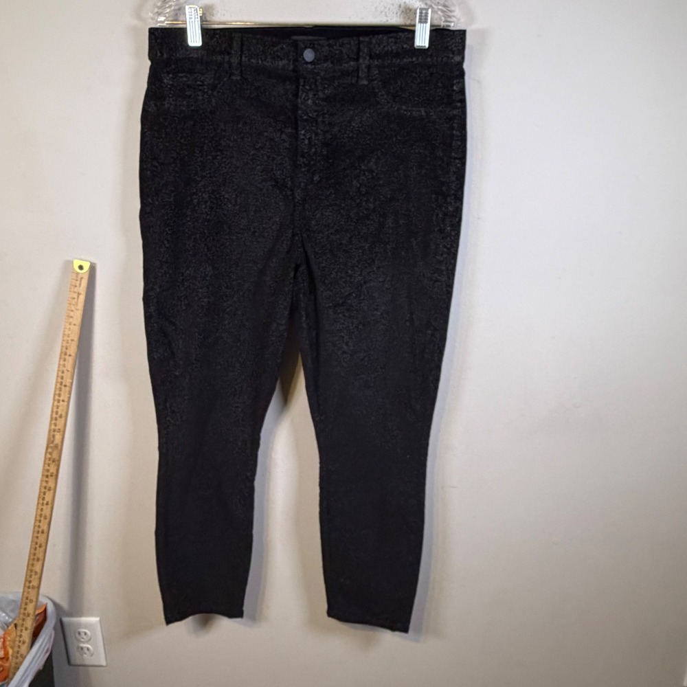 7 For All Mankind Womens Pants Metallic Crackle Black 32